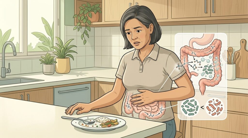 Carboidratos mal absorvidos podem chegar ao cólon e aumentar a fermentação bacteriana.