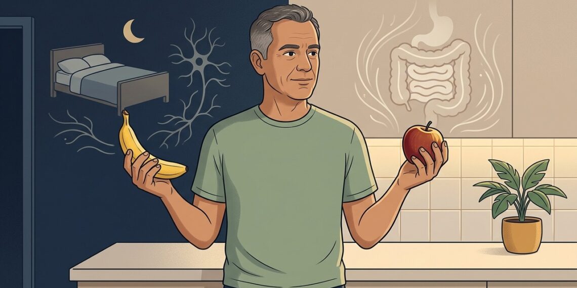 Maça ou banana antes de deitar: qual é superior para o sono, o intestino e a ansiedade