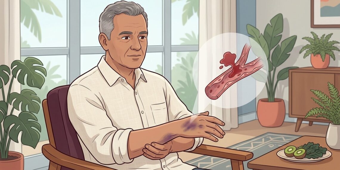 Os hematomas que aparecem sem motivo aparente não se devem apenas a pancadas esquecidas, mas sim na maioria à deficiência silenciosa de vitamina C e vitamina K no organismo