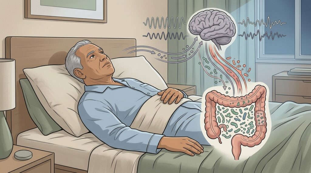 Alterações da microbiota são investigadas por possível relação com sono menos reparador.