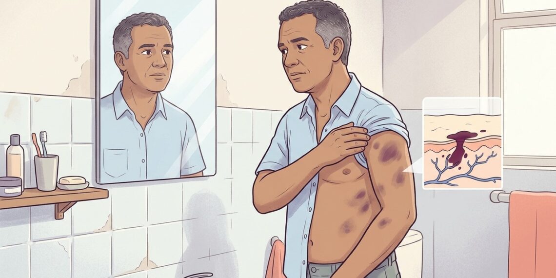 Manchas roxas frequentes pelo corpo sem batidas evidentes não são só pele sensível, podem ser um sinal de alteração na coagulação ou nas plaquetas