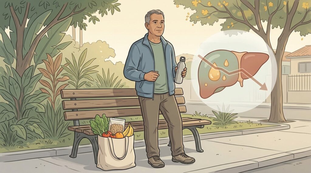 Mudanças sustentáveis no estilo de vida podem melhorar a esteatose ao longo do tempo.