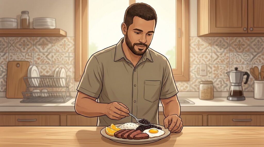 Arroz, feijão e ovos continuam valiosos, especialmente com variedade alimentar.