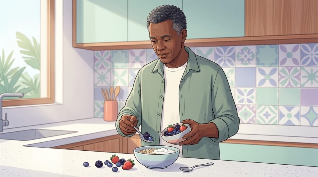 Frutas vermelhas oferecem compostos antioxidantes que ajudam a preservar a saúde cerebral ao longo dos anos.