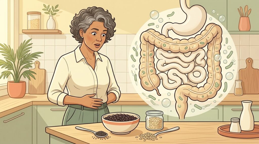 Aveia, chia e feijão podem intensificar temporariamente a fermentação intestinal.