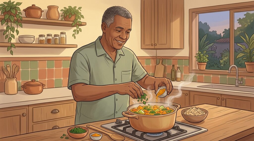 Um jantar leve com legumes pode apoiar o relaxamento e o equilíbrio cardiovascular.