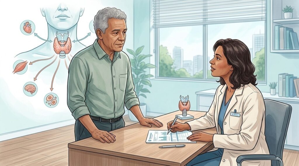 Sintomas variados podem ter uma causa hormonal comum, identificada pela avaliação da tireoide.