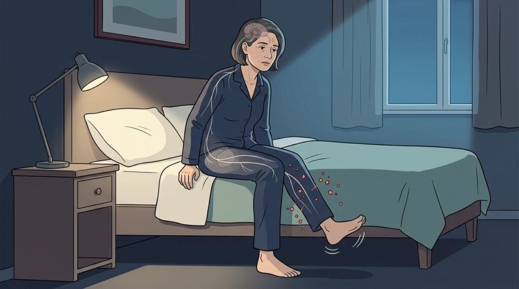 O desconforto noturno melhora ao movimentar as pernas e pode afetar o sono.