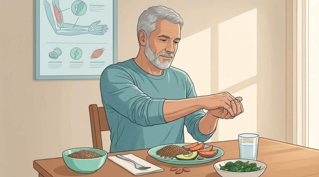 Uma alimentação variada contribui para músculos, nervos e coração funcionarem adequadamente.