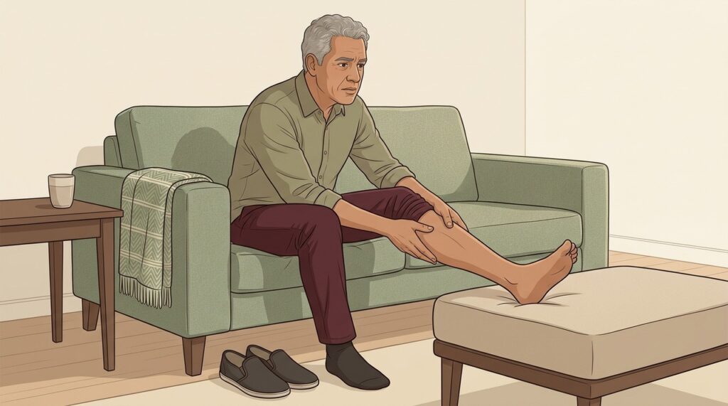Inchaço súbito, calor e dor em uma perna exigem avaliação médica rápida.