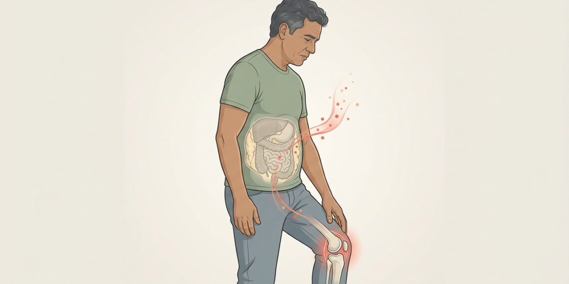 Por que a dor articular constante nem sempre é desgaste: a inflamação de baixo grau e o excesso de gordura visceral aceleram o processo