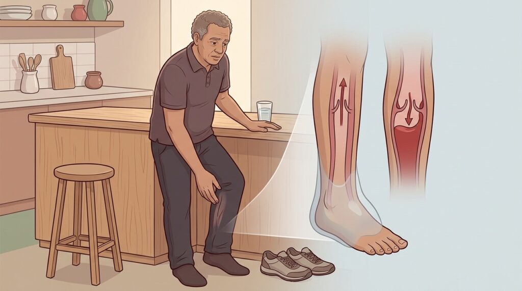 Falhas nas válvulas venosas favorecem acúmulo de sangue e peso nas pernas.