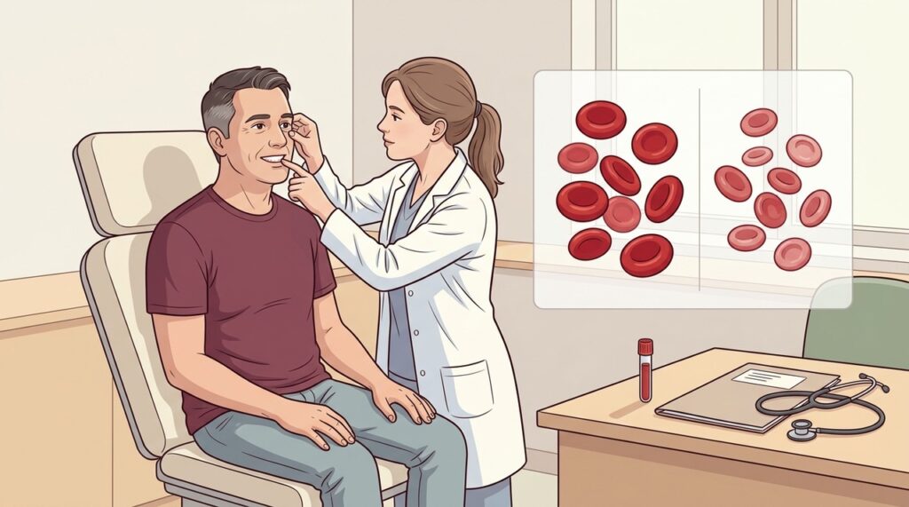 Palidez em gengivas e pálpebras pode ser uma pista clínica para investigar anemia.