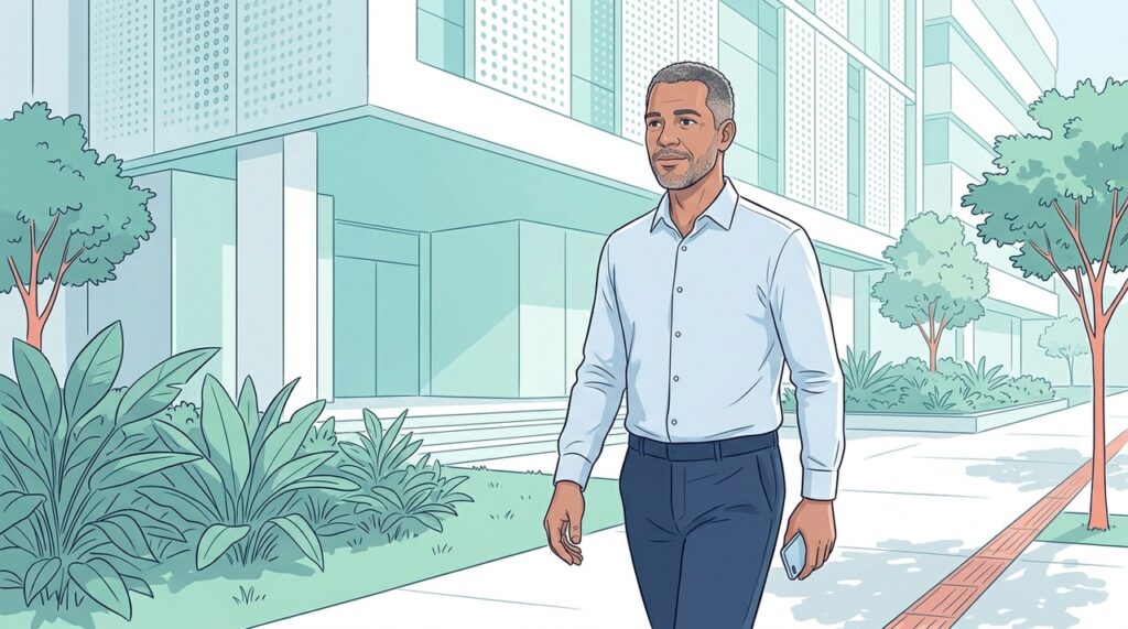 Uma caminhada curta durante o dia pode reduzir o estresse e melhorar a disposição.
