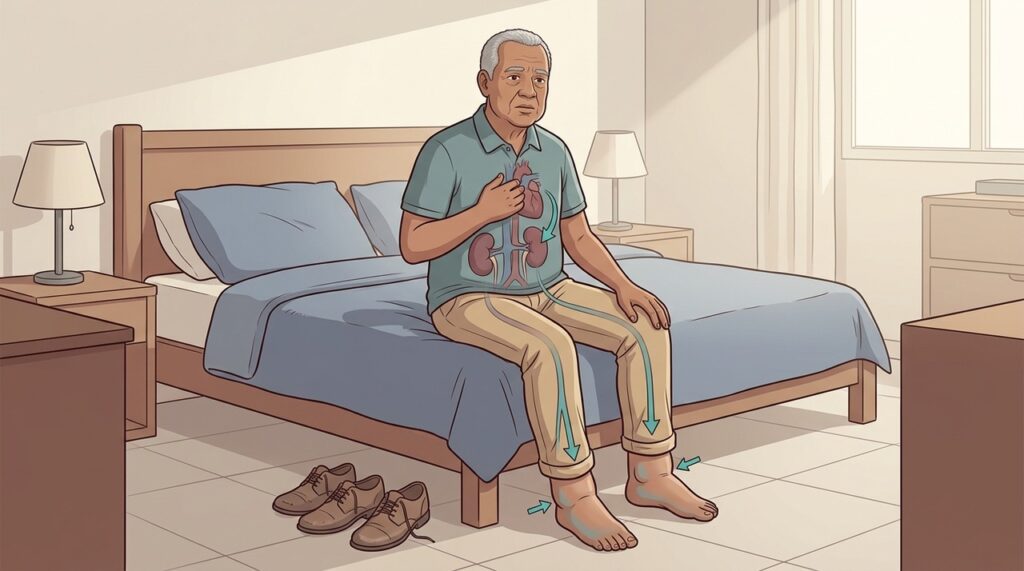 Inchaço simétrico nas duas pernas pode ter relação com coração ou rins.