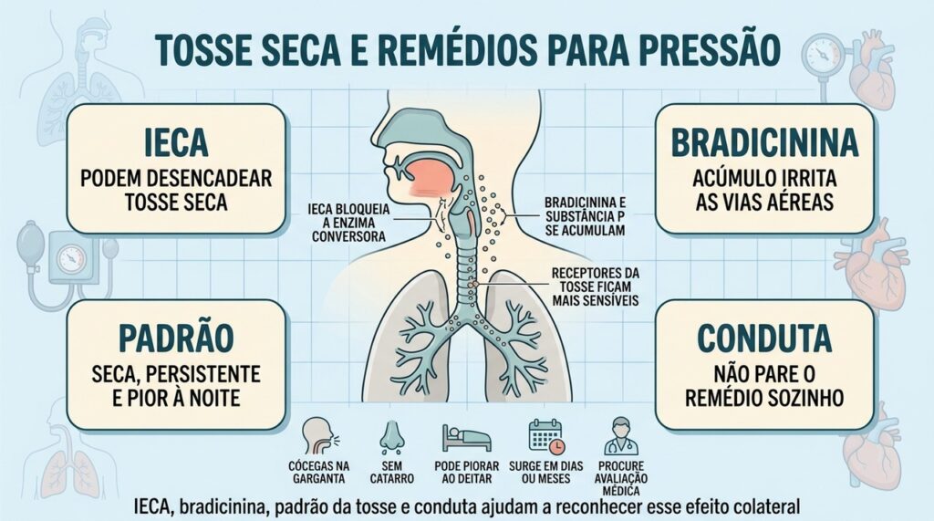 IECA, bradicinina, padrão da tosse e conduta ajudam a reconhecer esse efeito colateral.