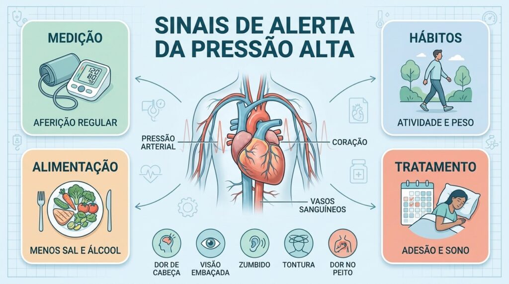 Aferição, hábitos saudáveis, alimentação equilibrada e tratamento ajudam a controlar a pressão arterial.
