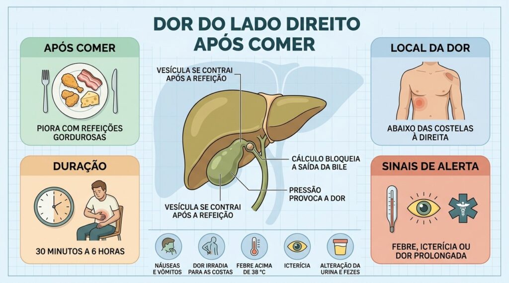 Dor do lado direito da barriga depois de comer pode vir da vesícula