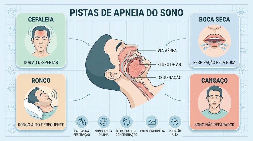Ronco, pausas respiratórias e sonolência ajudam a reconhecer sinais que merecem investigação médica.