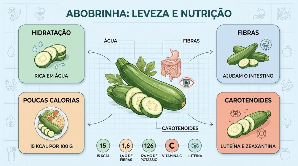 Água, fibras, potássio e carotenoides fazem da abobrinha um legume nutritivo e versátil.
