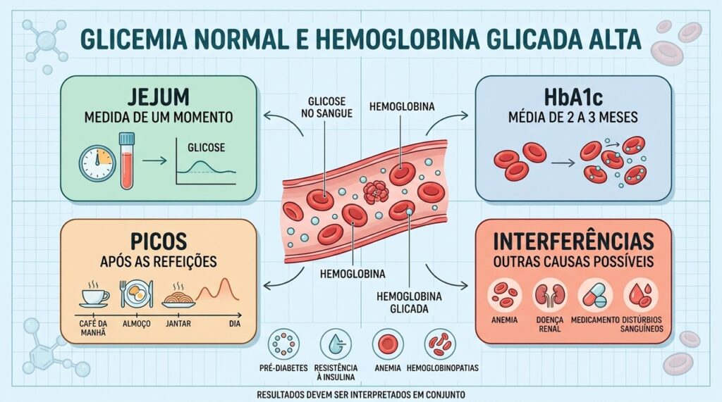 Jejum, HbA1c, picos glicêmicos e interferências ajudam a explicar resultados divergentes.