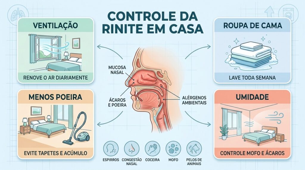 Quatro cuidados ambientais ajudam a reduzir alérgenos e controlar sintomas da rinite.