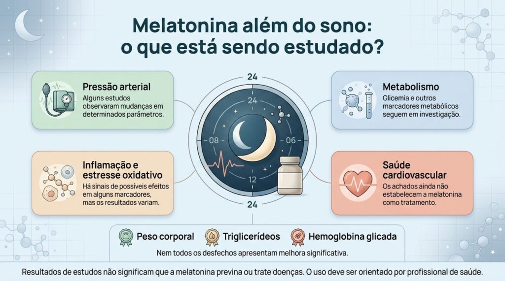 Os estudos sobre melatonina mostram resultados variados e ainda não justificam seu uso para prevenir ou tratar doenças.