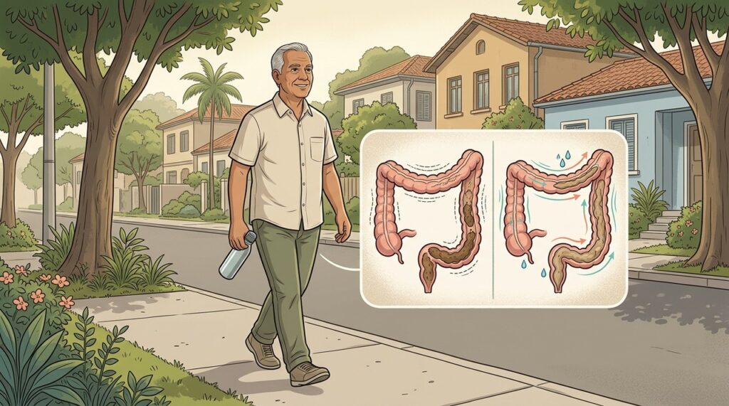 Hidratação, movimento e rotina ajudam a estimular um intestino de trânsito lento.