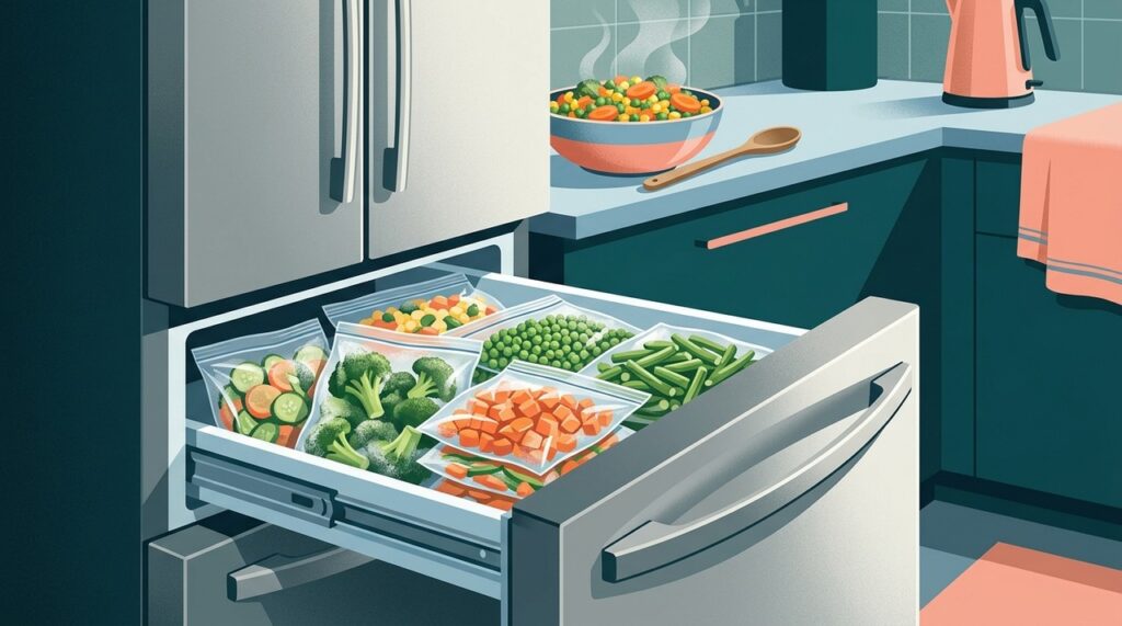 O rótulo ajuda a diferenciar vegetais simples de preparações com mais sódio, gordura ou outros ingredientes.