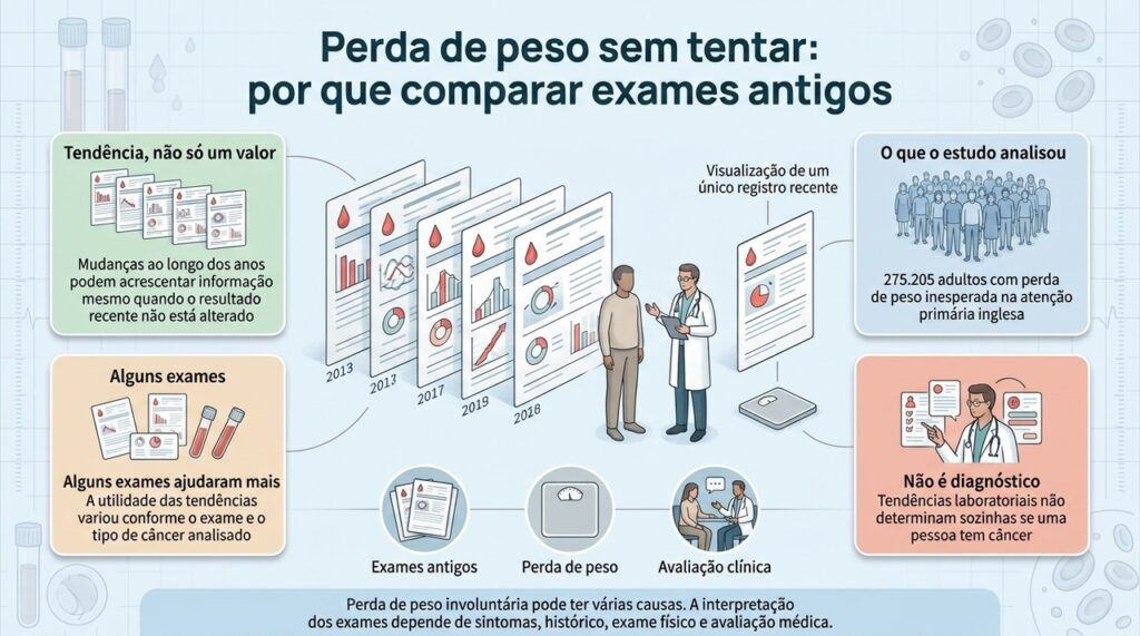 Tendências nos exames podem ajudar a orientar a investigação, mas não substituem a avaliação médica nem confirmam câncer.