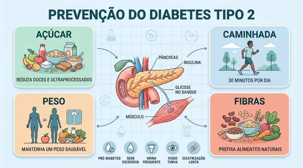 A prevenção combina alimentação equilibrada, atividade física, peso saudável e consumo adequado de fibras.