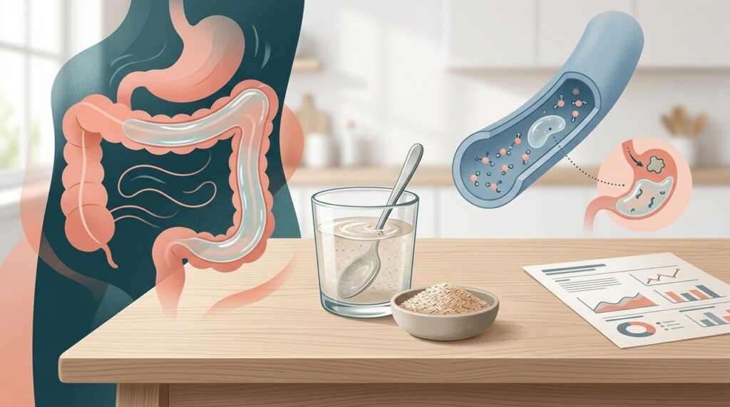 A fibra solúvel do psyllium pode favorecer o funcionamento intestinal e contribuir para a redução do colesterol LDL.