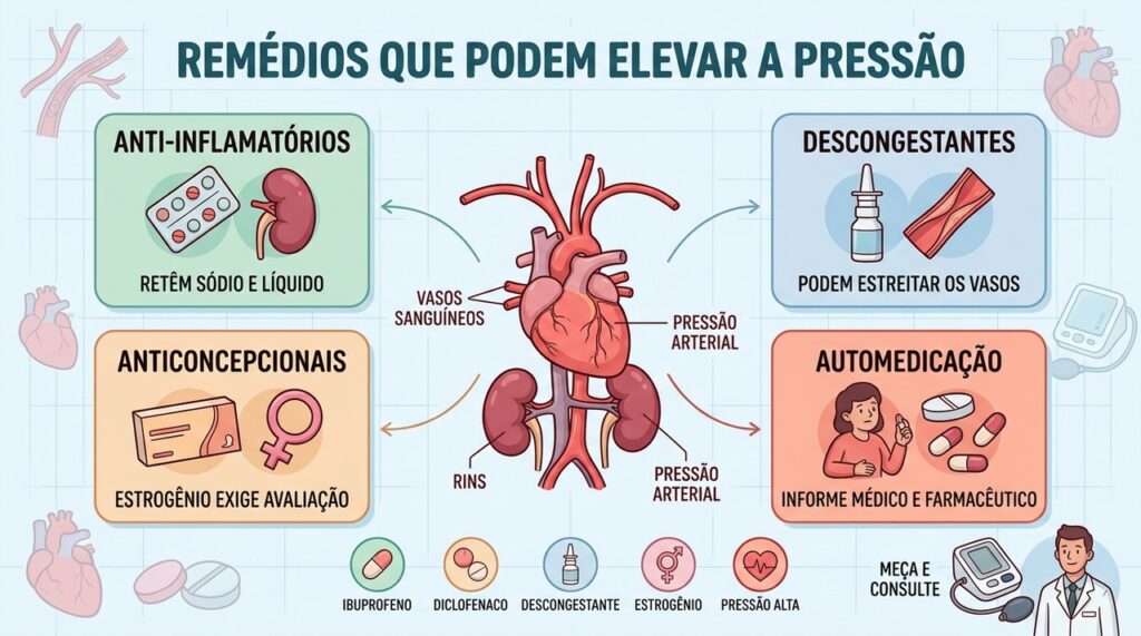 Anti-inflamatórios, descongestionantes e anticoncepcionais merecem atenção em quem tem hipertensão.