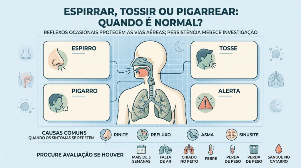 Frequência, duração e sintomas associados ajudam a diferenciar reflexos normais de sinais persistentes.
