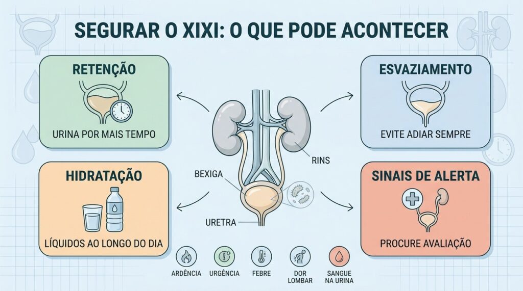 Retenção, hidratação, esvaziamento e sinais de alerta ajudam a orientar os cuidados.