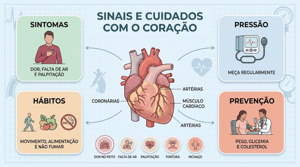 Pressão controlada, hábitos saudáveis e reconhecimento precoce dos sintomas protegem a saúde cardiovascular.