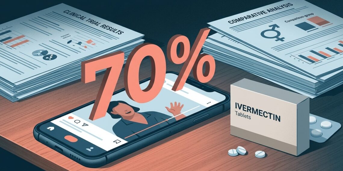 A promessa de que ivermectina trata covid voltou a circular, mas o percentual divulgado não comprova eficácia