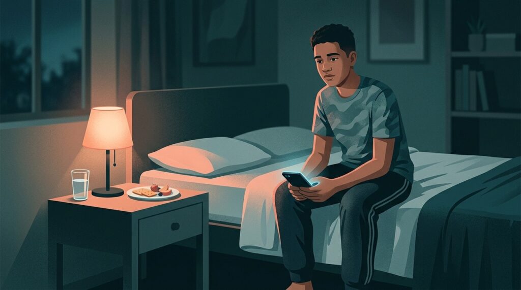 Ansiedade, sono, telas e alimentação podem formar um ciclo que interfere no bem-estar do adolescente.
