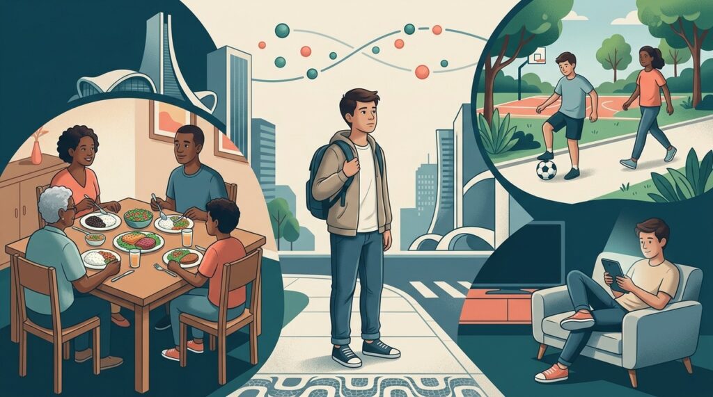 Excesso de peso, sedentarismo, histórico familiar e puberdade podem contribuir para o risco de diabetes tipo 2 em jovens.