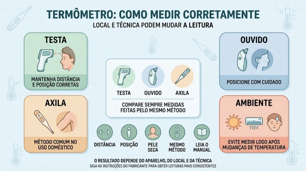 Diferentes tipos de termômetro podem apresentar leituras diferentes no dia a dia.