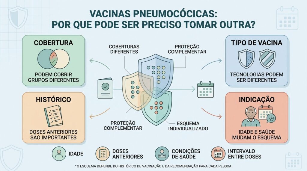 Cobertura, tecnologia, histórico e risco explicam por que os esquemas podem incluir mais de uma vacina.