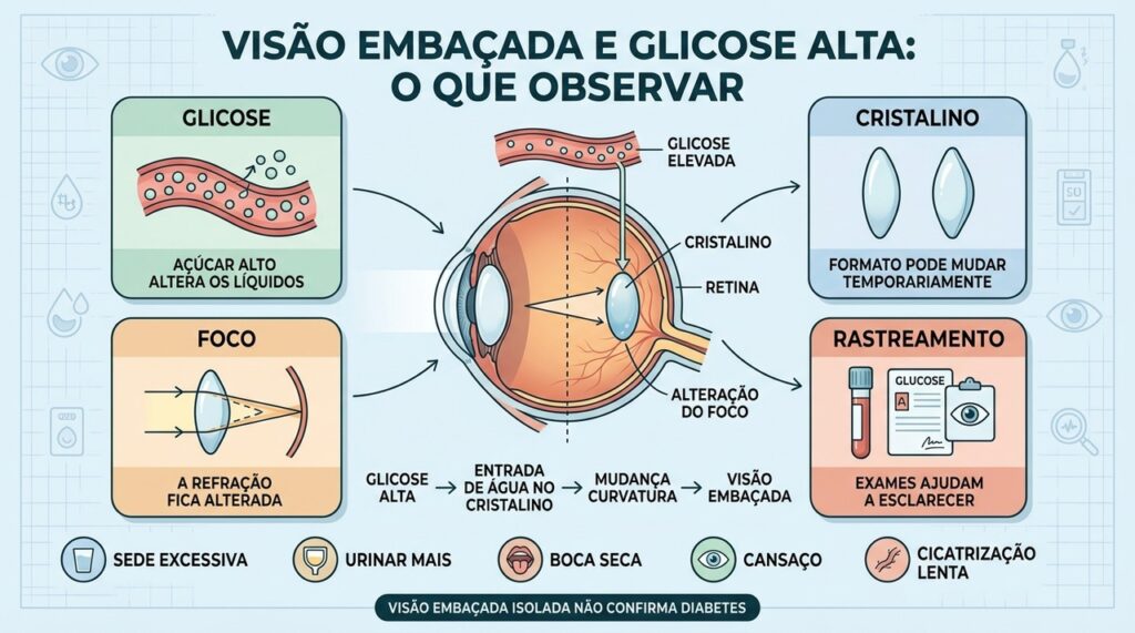 Glicose, cristalino, foco e exames explicam parte da visão embaçada recorrente.