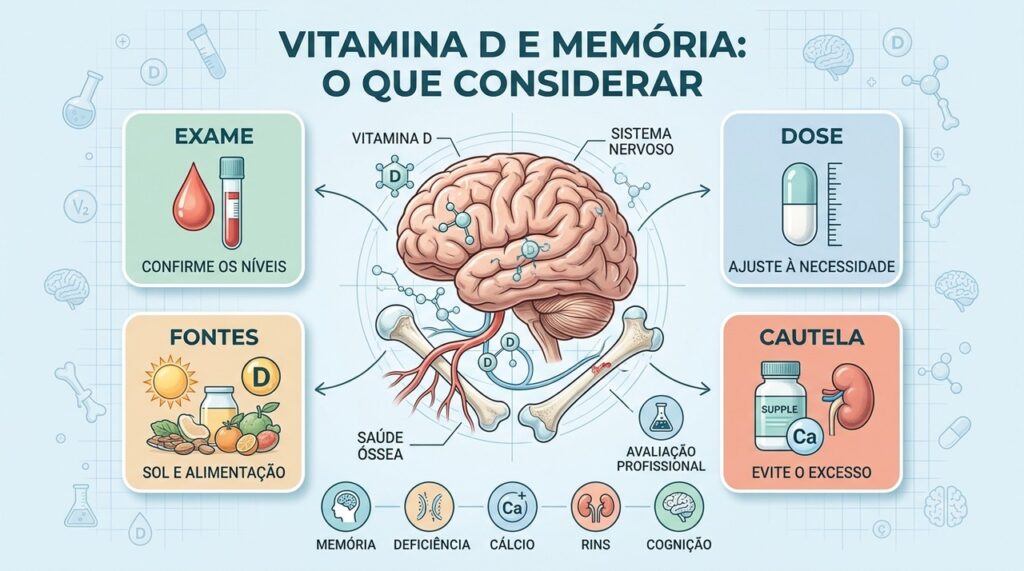 Exames, dose, fontes e cautela ajudam a orientar o uso adequado da vitamina D.