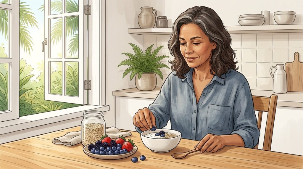 Mirtilos, morangos e amoras combinam antioxidantes e nutrientes associados à saúde cerebral.