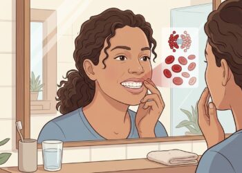 Gengivas mais pálidas do que o normal podem indicar níveis baixos de hemoglobina antes de outros sintomas de anemia