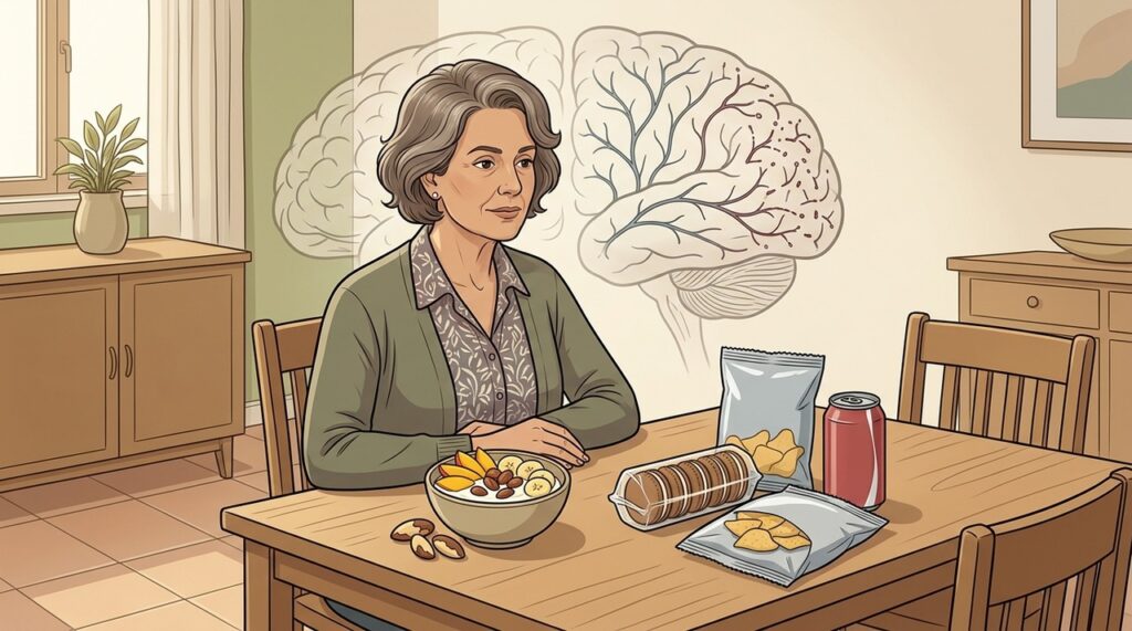 Qualidade da alimentação ao longo dos anos pode acompanhar mudanças no desempenho cognitivo.