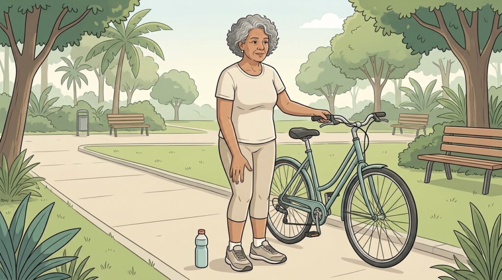 Pedalar reduz o impacto no joelho e pode favorecer movimento com menos dor.
