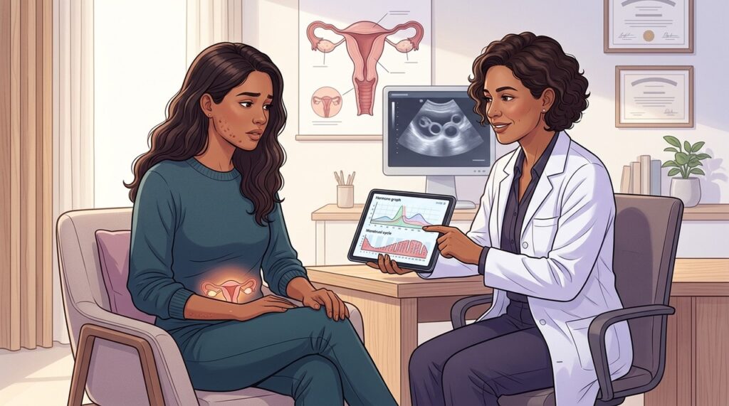Meses sem menstruar, acne e pelos excessivos podem sinalizar síndrome dos ovários policísticos.