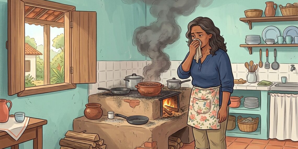 A bronquite que volta sempre em quem cozinha em ambiente fechado não se deve apenas ao frio, mas sim na maioria à fumaça e à poluição dentro de casa