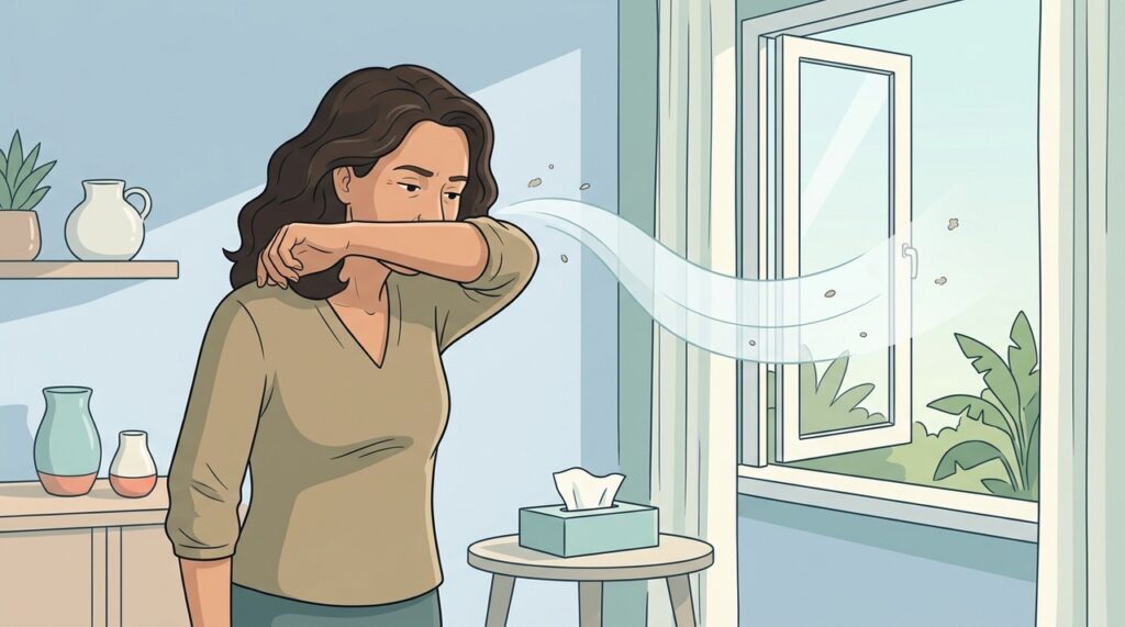 Espirrar no cotovelo permite liberar o reflexo mantendo uma boa etiqueta respiratória.